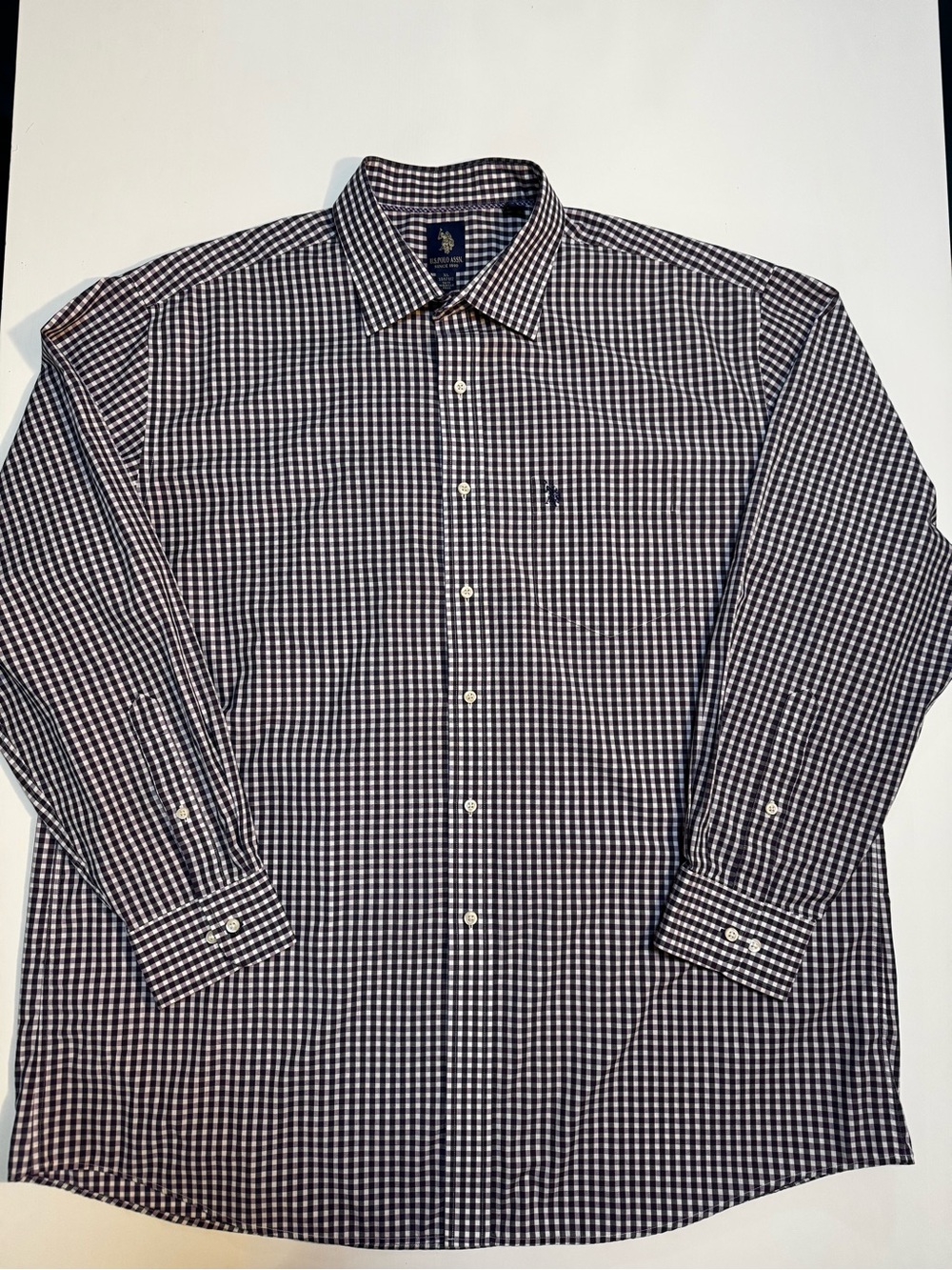 U.S. Polo Assn. Men’s XL 17-17.5 34/35 Wrinkle Free Check Dress Shirt